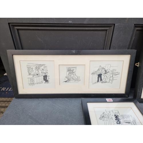 1353 - Stanley 'Mac' McMurtry (cartoonist), a set of ten pen and ink cartoons, largest 16.5 x 18.5cm, ... 