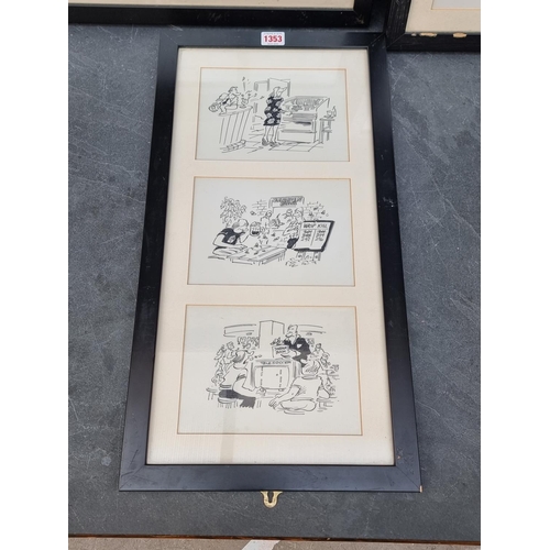 1353 - Stanley 'Mac' McMurtry (cartoonist), a set of ten pen and ink cartoons, largest 16.5 x 18.5cm, ... 