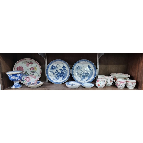 1368 - A interesting collection of Chinese porcelain, Kangxi and later, largest 21.5cm wide, (s.d. to ... 