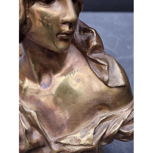 1375 - Emmanuel Villanis, ‘Cendrillon’, signed, gilt bronze, 21.5cm high.