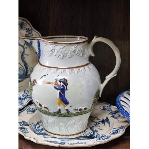 1384 - An interesting group of late 18th/early 19th century pearlware and creamware pottery, to include a p... 