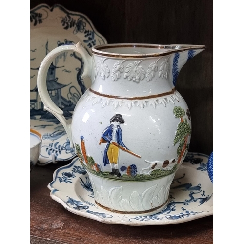 1384 - An interesting group of late 18th/early 19th century pearlware and creamware pottery, to include a p... 