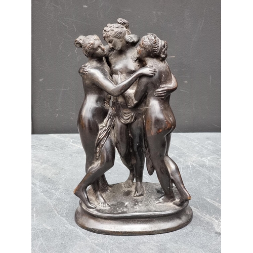 1392 - A bronze figure group of The Three Graces', 28cm high.