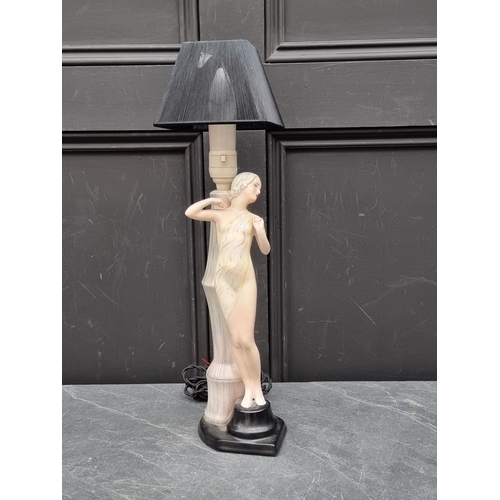 1429 - An Art Deco style figural table lamp, total height 50cm.