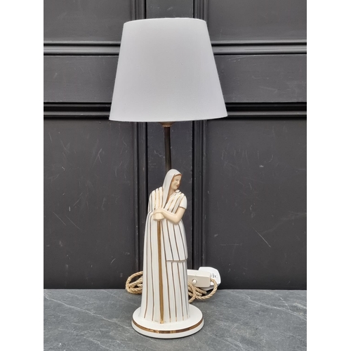 1430 - A Robj porcelain figural table lamp, total height 52cm.