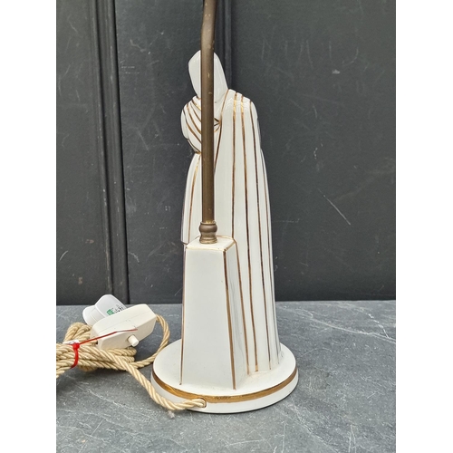 1430 - A Robj porcelain figural table lamp, total height 52cm.