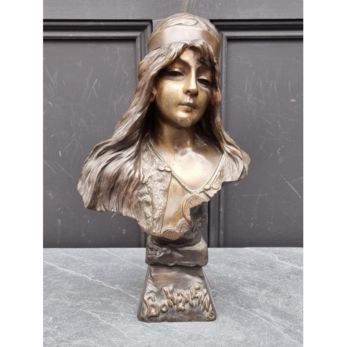 1444 - Emmanuel Villanis, 'Bohemienne', signed and stamped, bronze, 39cm high.