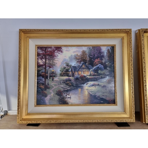 1464 - Thomas Kinkade, 'Cobblestone Lane IV'; 'Peaceful Cottages I', two works, each signed and numbered, c... 