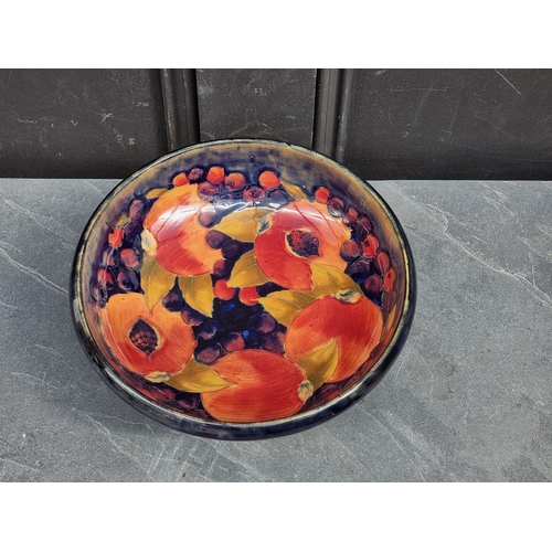 1472 - A Moorcroft Pottery for Liberty & Co 'Pomegranate' pattern pedestal bowl, with 'Tudric' pewter b... 