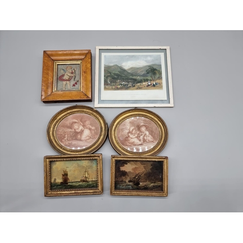 1476 - European School, 18th/19th century, maritime scenes, a pair, oil on board, 7.5cm x 12.5cm; toge... 