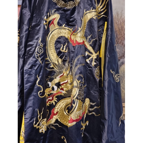 1485 - A Chinese gilt thread embroidered dragon robe. 