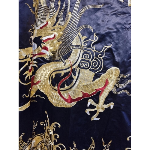 1485 - A Chinese gilt thread embroidered dragon robe. 