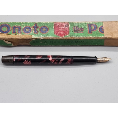 1513 - A vintage De La Rue 'Onoto The Pen' fountain pen, with 14ct nib, boxed.