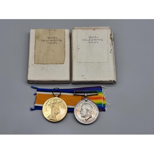 1535 - Medals: a WWI pair, to Lieutenant Guy Arthur Jones Ashwin R.A.F, L Flight 1st Wing 16 Squadron.Kille... 