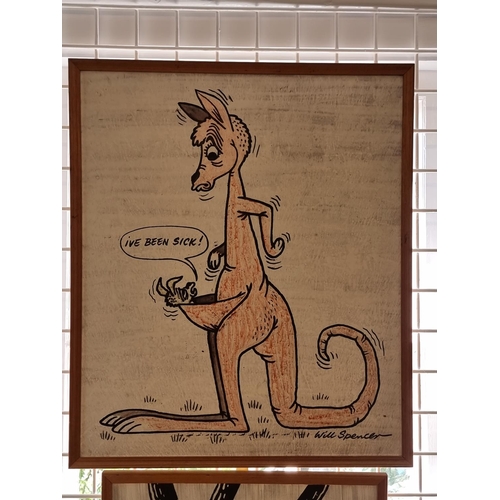 1553 - Will Spencer, two cartoons, each signed, watercolour, largest 47 x 39.5cm. (2)