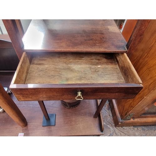 1011 - A George III mahogany bedside table, 37cm wide. 