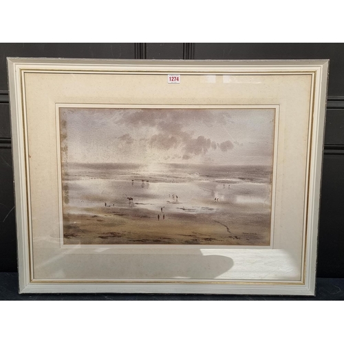 1274 - Thomas Liverton, 'Brittany Beach', signed, inscribed on label verso, watercolour, 36.5 x 55.5cm... 