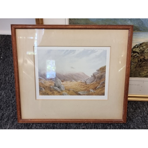 1572 - Frank Wallace, Red Deer in a Highland landscape, signed and dated 1920, watercolour and bodycolour, ... 