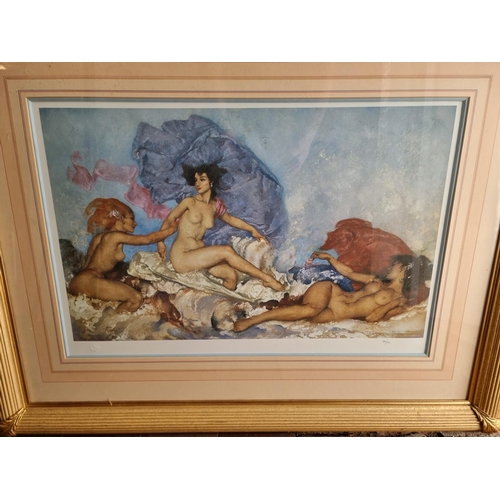 1574 - After Sir William Russell Flint, 'Rocco Aphrodite'; 'In The Courtyard', two works, each numbered in ... 