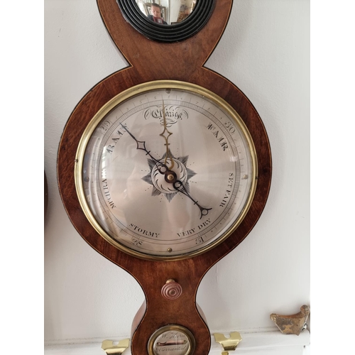 1576 - Two 19th century mahogany banjo barometers, one by 'Potter, London'. (2)