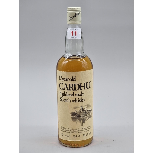 11 - A 26 2/3 fl.oz. bottle of Cardhu 12 Year Old Whisky, 1970s bottling, in card box.