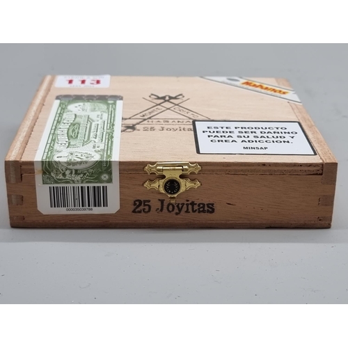 113 - Cigars: a sealed box of 25 Montecristo 'Joyitas' cigars.