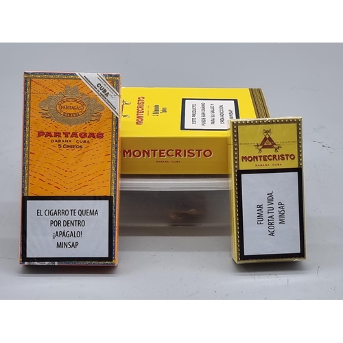 114 - Cigars: a sealed box of three Montecristo 'Edmundo Tubos'; together with a sealed box of ten Montecr... 