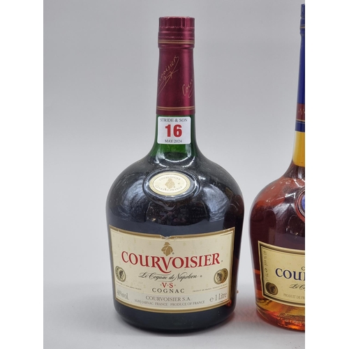 16 - Two bottles of Courvoisier VS Cognac, comprising: a 1 litre and 70cl example. (2)