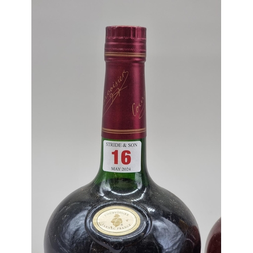 16 - Two bottles of Courvoisier VS Cognac, comprising: a 1 litre and 70cl example. (2)