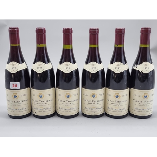 24 - Six 75cl bottles of Volnay Taillepieds 1er Cru, 1995, Bitouzet-Prieur. (6)