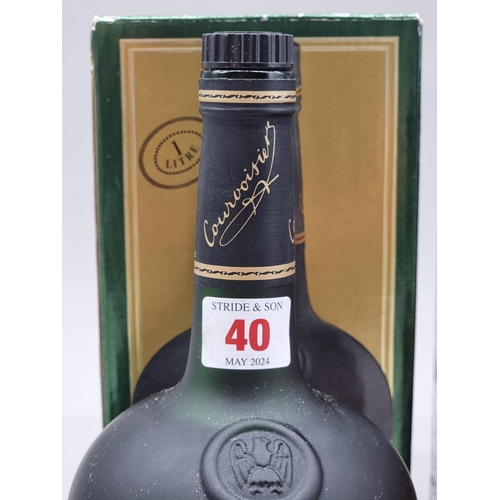 40 - A 1 litre bottle of Courvoisier VSOP Cognac; together with a 1 litre bottle of Chivas Regal 12 Year ... 