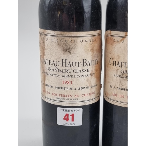 41 - Two 75cl bottles of Chateau Haut-Bailly, 1983, Grand Cru Classe. (2)