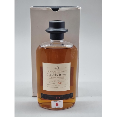 6 - A 70cl Limited Edition bottle of Glenury Royal 40 Year Old 1970 Whisky, 59.4% abc, bottle no.0403, i... 