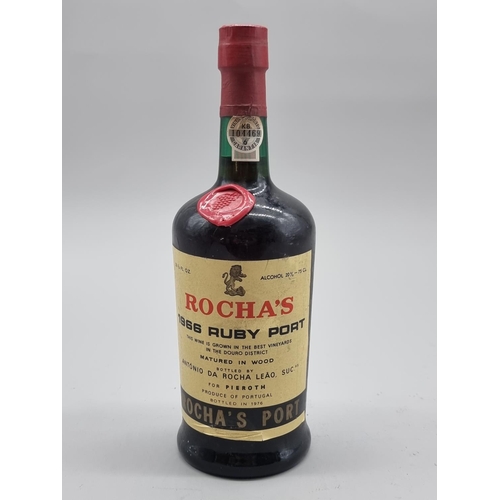 61 - A 26 2/3 fl.oz. bottle of Rocha's 1966 Ruby Port, bottled in 1976. 