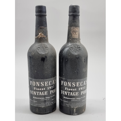 64 - Two 75cl bottles of Fonseca's Finest 1977 Vintage Port. (2)