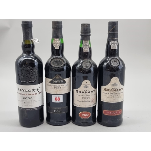 68 - Four 75cl bottles of LBV Port, comprising: Graham's 1989; Dow's 1996; Graham's 1997; and Taylor's 20... 