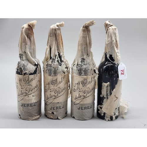 72 - Four half bottles of Oloroso Viejisimo Sherry, Antonio de la Riva, 1940s bottling. (4)... 