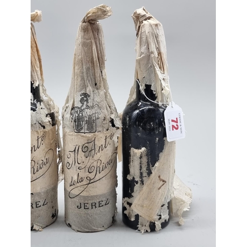 72 - Four half bottles of Oloroso Viejisimo Sherry, Antonio de la Riva, 1940s bottling. (4)... 