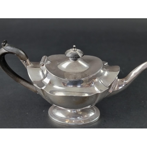 202 - A Victorian silver teapot, probably by Thomas Liddiard, London 1901, height to handle 15.5cm, gross ... 