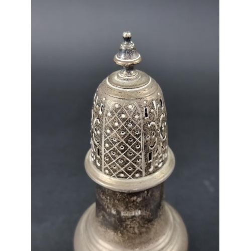 206 - A silver sugar caster, by Josiah Williams & Co, London 1919, 22cm high, 234g.... 