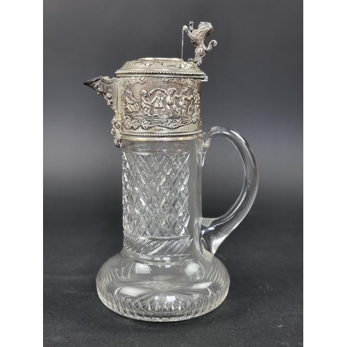 241 - A Portuguese white metal mounted claret jug, by Topazio, 28.5cm high.