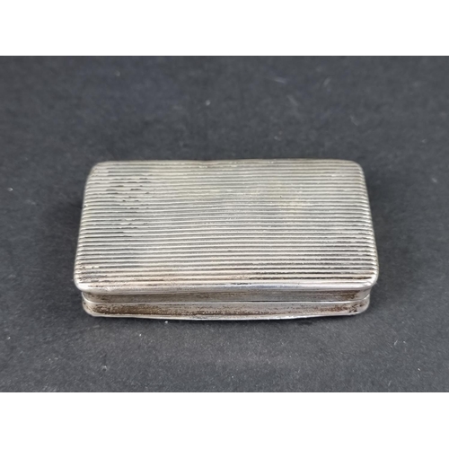 244 - A continental white metal snuff box, 7.5cm wide.