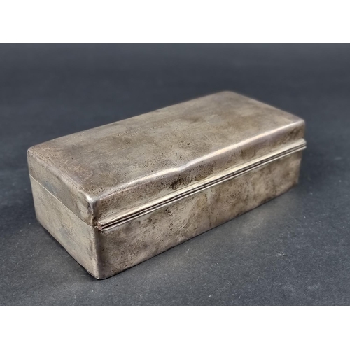 249 - A silver cigarette box, by Charles & Richard Comyns, London 1916, engraved 'Presented to the Ser... 