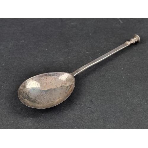 272 - A George III silver seal top spoon, by Samuel Eaton, London 1766, 18.8cm long, 37.2g. WITHDRAWN FROM... 