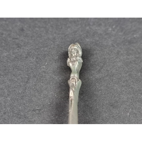 273 - A Dutch .833 standard 'apostle top' spoon, 17.8cm; together with another similar example. (2)... 