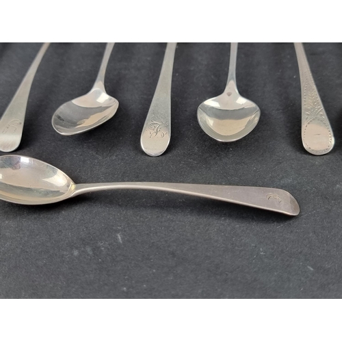 285 - Ten various silver teaspoons, 142g.