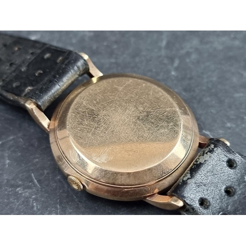 639 - A 1950s Tudor 'Prince' 9ct gold automatic wristwatch, 35mm, on later black leather strap.... 