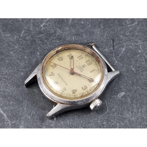 640 - A circa 1940s Tudor 'Oyster' stainless steel manual wind wristwatch, 31mm, Ref. 4453, lacking strap.... 