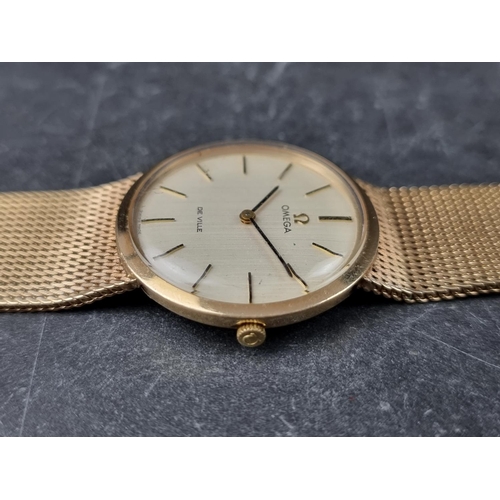 641 - A vintage Omega 'De Ville' 9ct gold manual wind wristwatch, 33mm, on 9ct gold Omega Milanese bracele... 