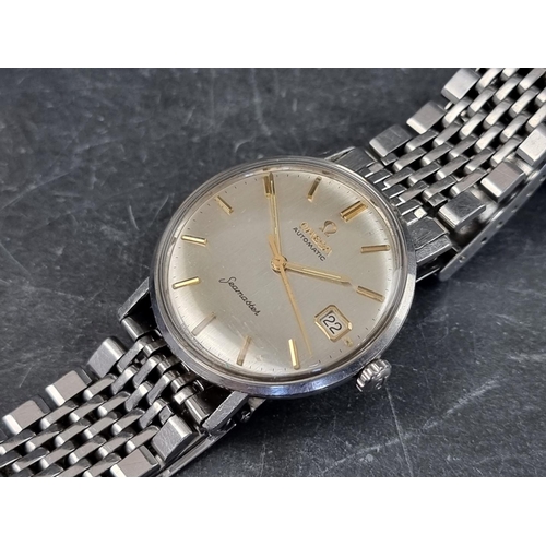 644 - A 1960s Omega 'Seamaster' stainless steel automatic wristwatch, 34mm, on original stainless steel br... 